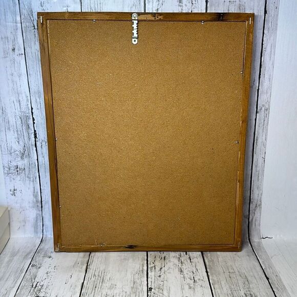 Vintage Punch Needle Native American Girl with Child Framed Picture - Picture 6 of 6